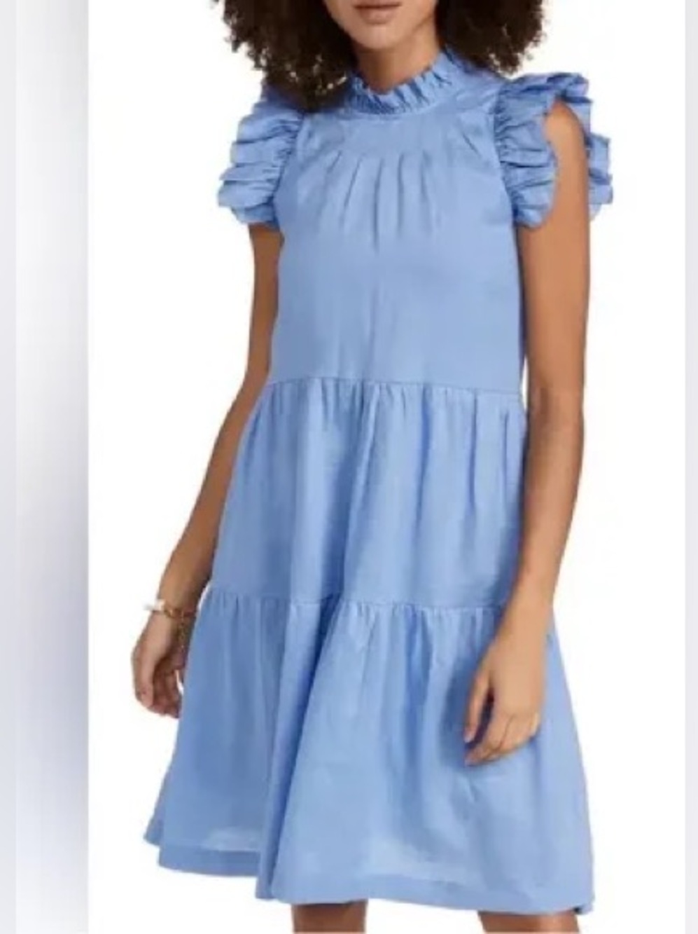 Sea New York Tier Waverly Flutter Dress Carolina blue Sz 6